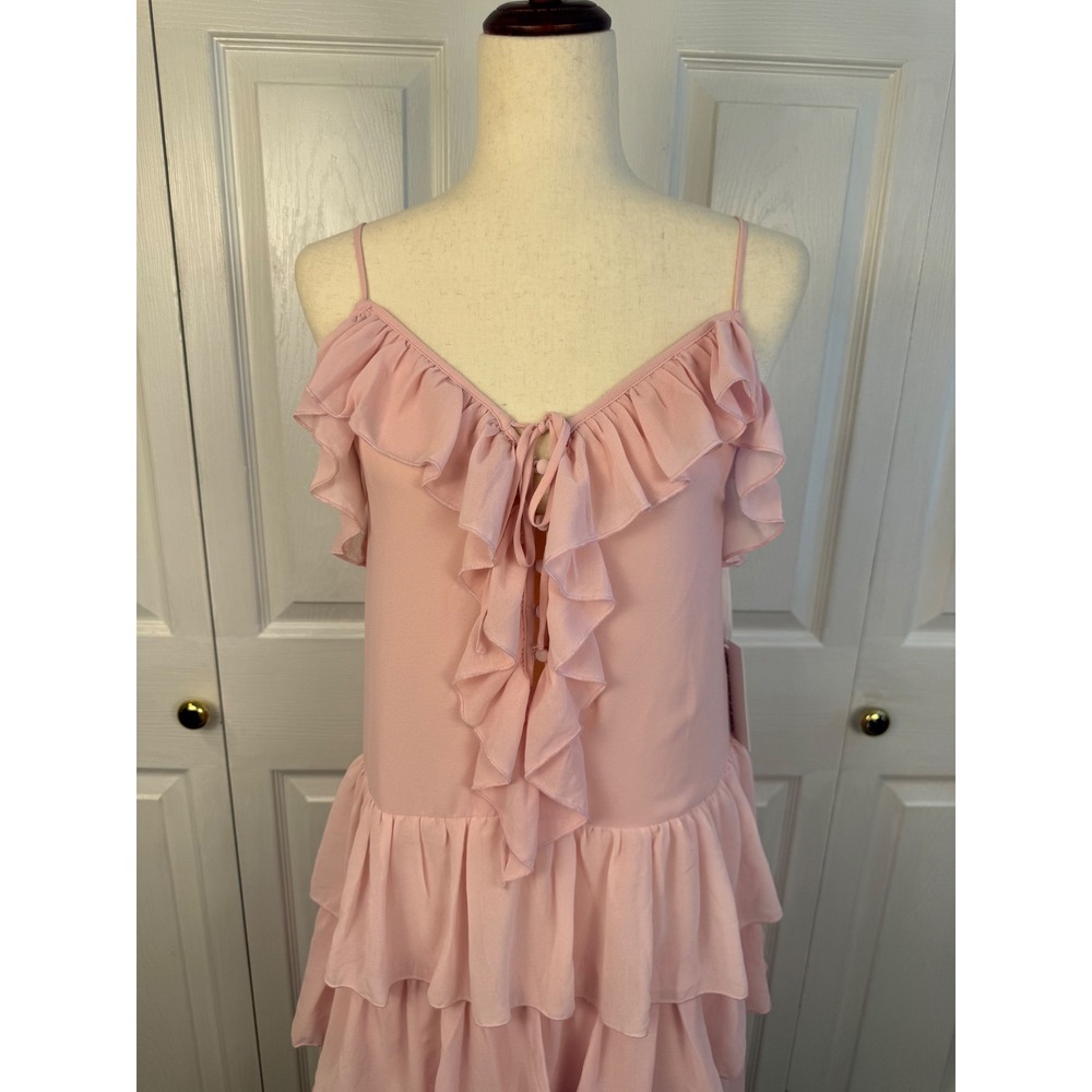 NWT Torn by Ronny Kobo Oracadia Dress Pink Ruffle Tiered Maxi Romantic Small - Picture 3 of 11